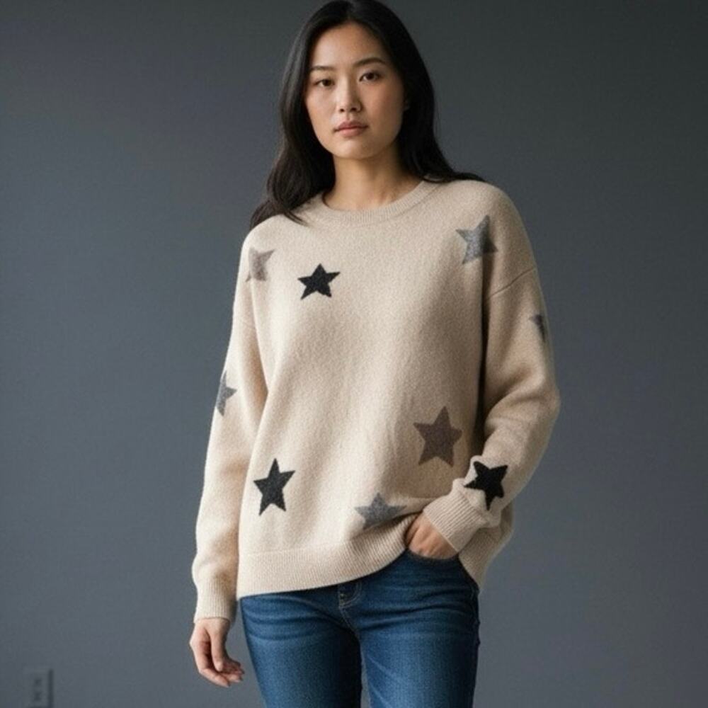 Tahari 100% Cashmere Star Sweater – Women’s Medium